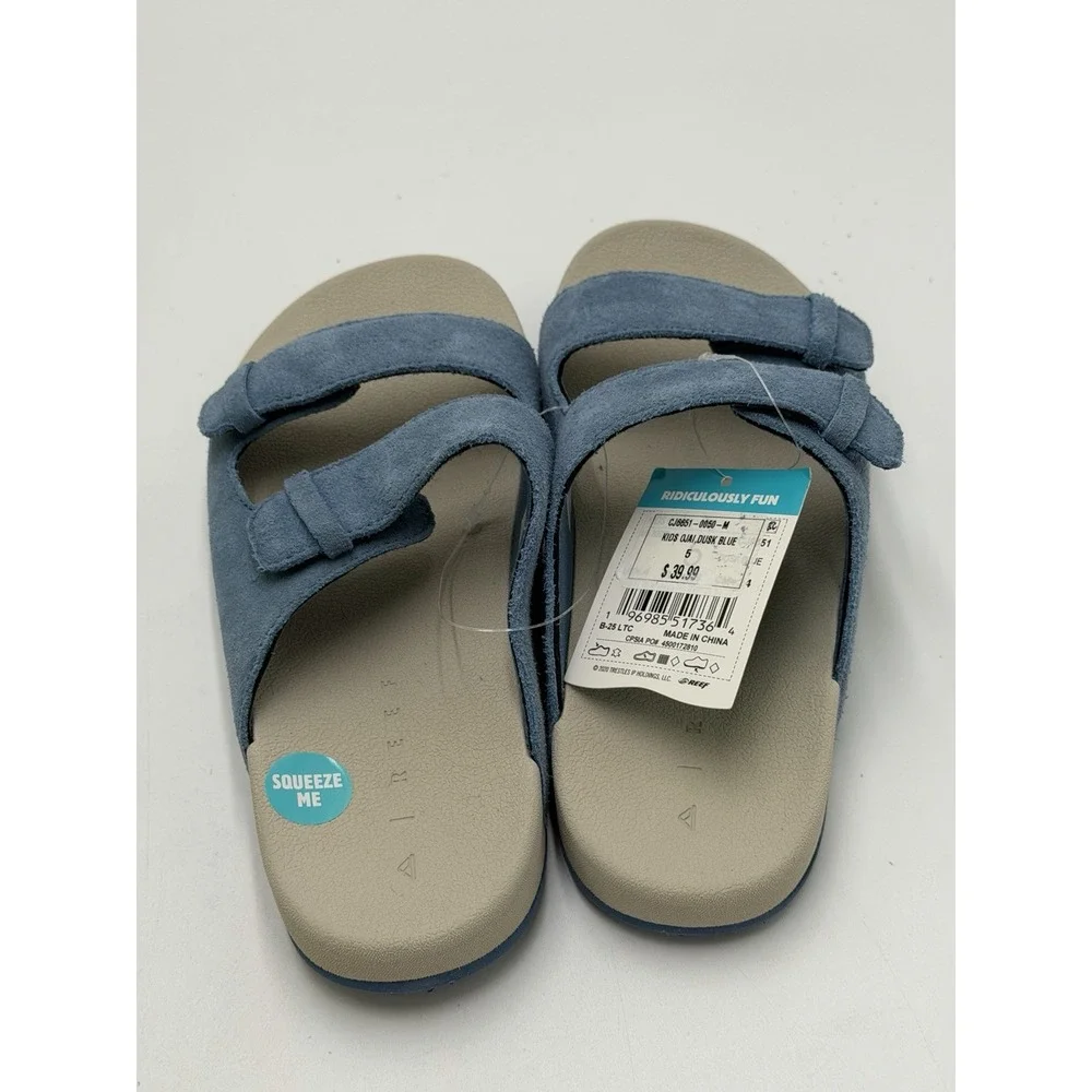Reef Kids Ojai Sandals Suede Dusk Blue New Size 5 Boys Girls MSRP: $39.99